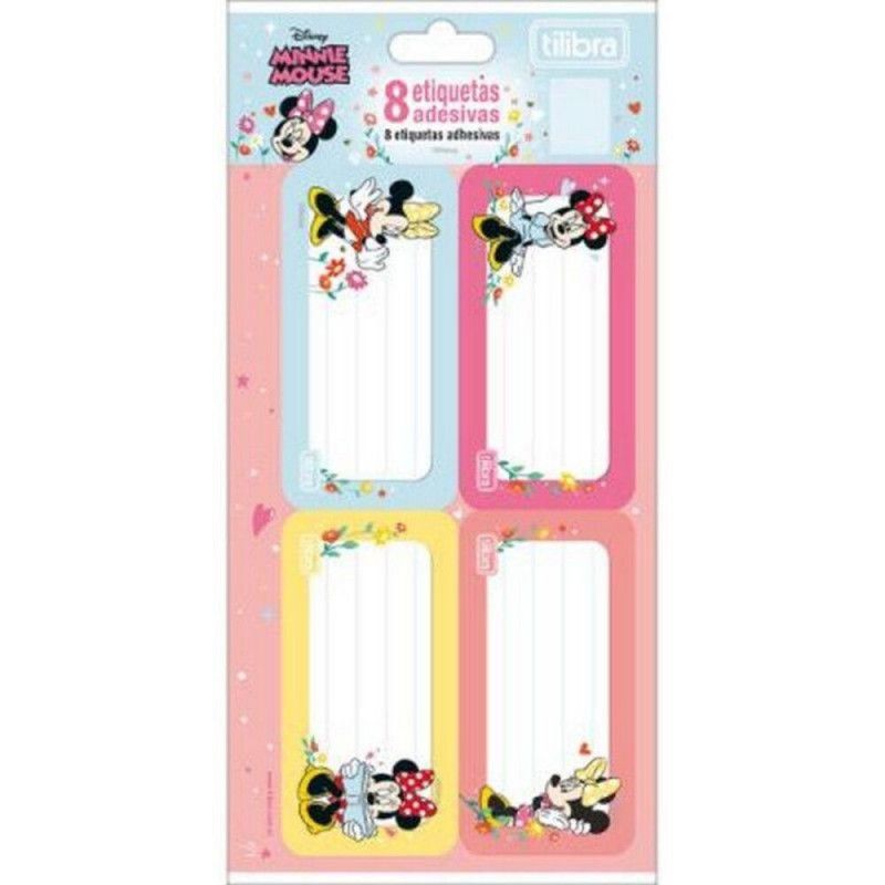ETIQUETA ESCOLAR MINNIE 23452 TILIBRA - 10 PACOTES COM 8 UNIDADES CADA