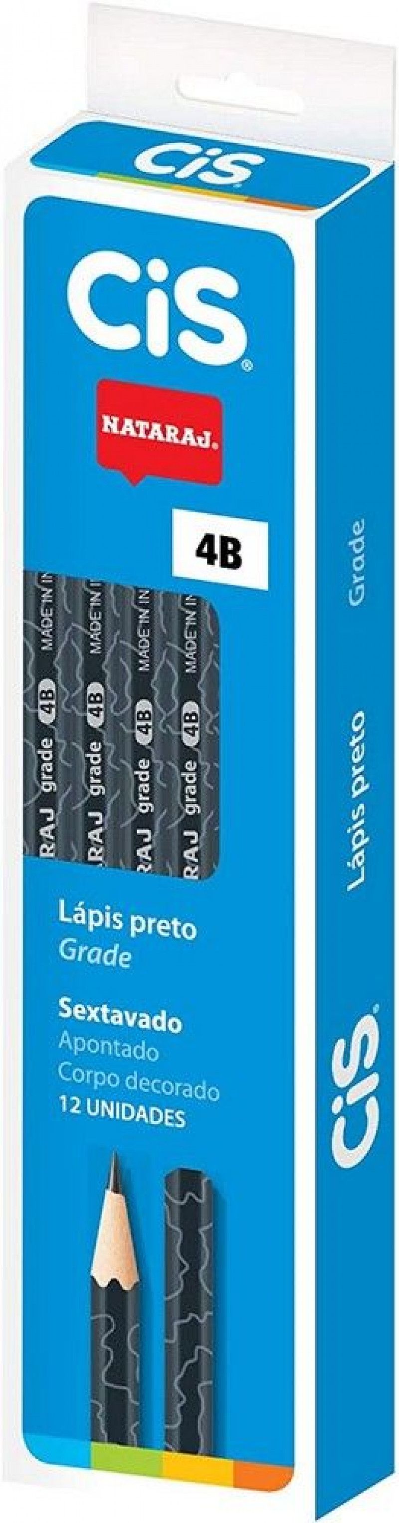 LAPIS PRETO 4B NATARAJ CIS - REF. 6585 - CAIXA COM 12 UNIDADES