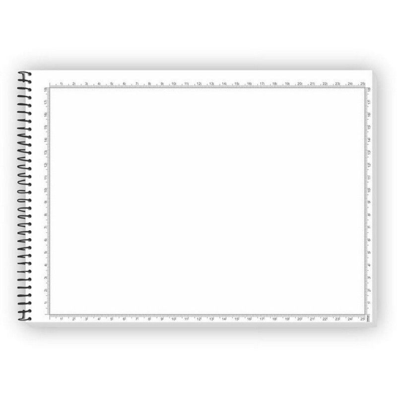 CADERNO CARTOGRAFIA CAPA DURA MILIMETRADO 48 FOLHAS NEUTRO - REF. 2559 - PACOTE COM 4 UNIDADES