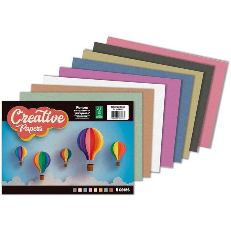 BLOCO CREATIVE PAPER 80G 8 CORES 40 FOLHAS - REF. 8960 - 1 UNIDADE
