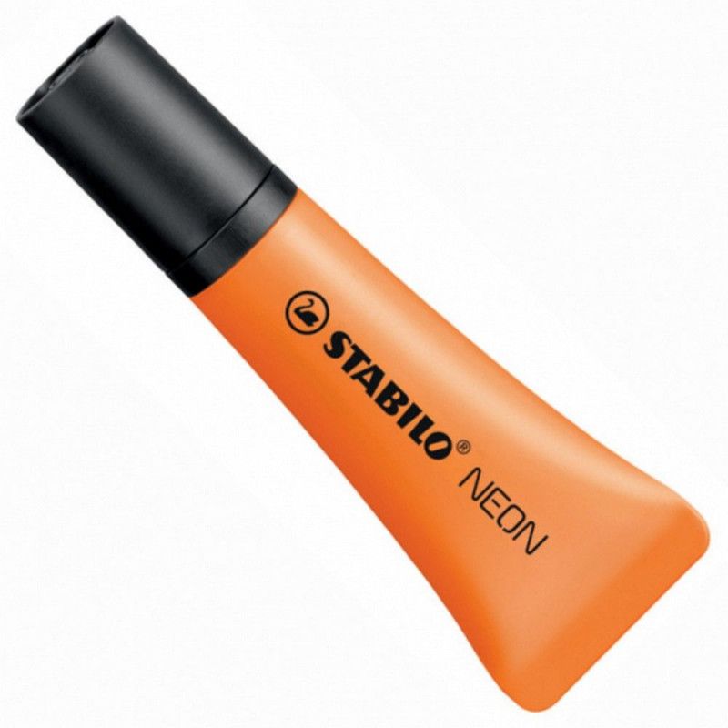 PINCEL MARCA TEXTO STABILO NEON LARANJA - REF. 72/54 - CAIXA COM 10 UNIDADES