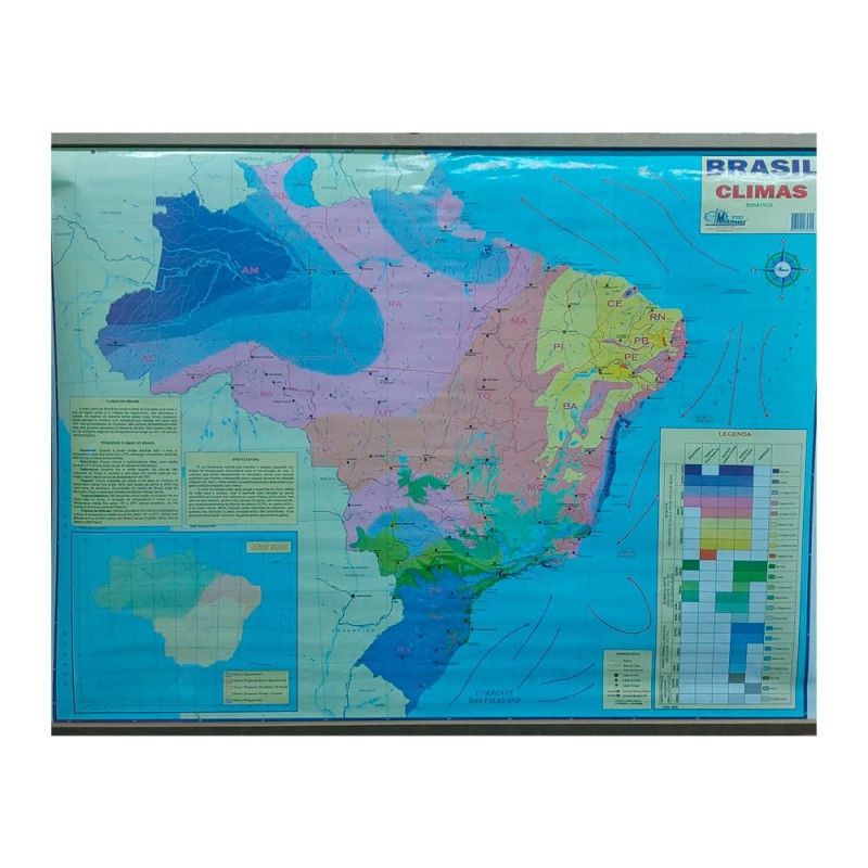 MAPA COM MOLDURA BRASIL CLIMAS - REF. 4034 - 1 UNIDADE