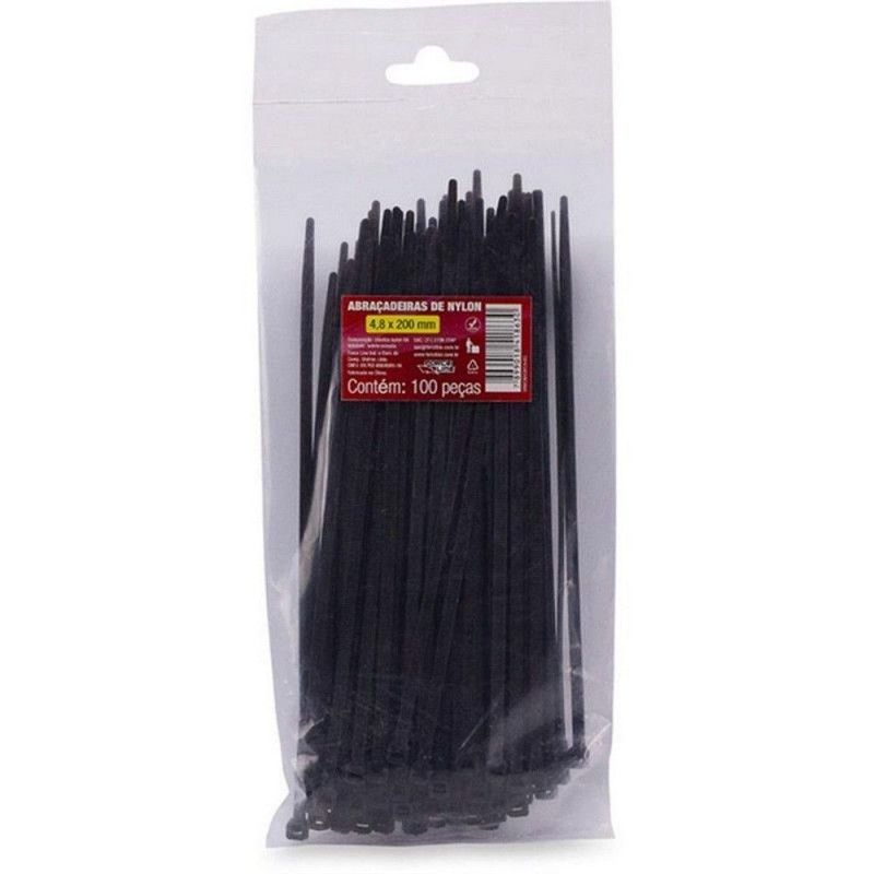 ABRACADEIRA 4,8 X 280MM PRETO - REF. 600500015 - PACOTE COM 100 UNIDADES