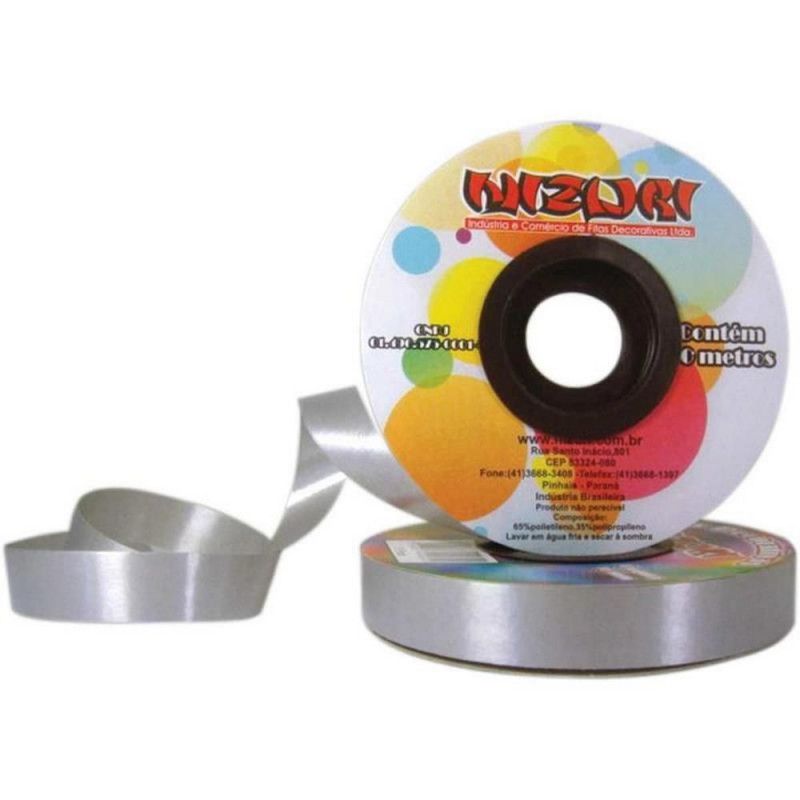 FITA PLASTICA 16MMX50M PRATA NIZURI - 1 UNIDADE