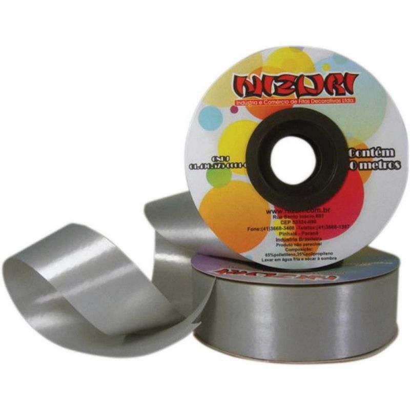 FITA PLASTICA 32MMX50M PRATA NIZURI - 1 UNIDADE