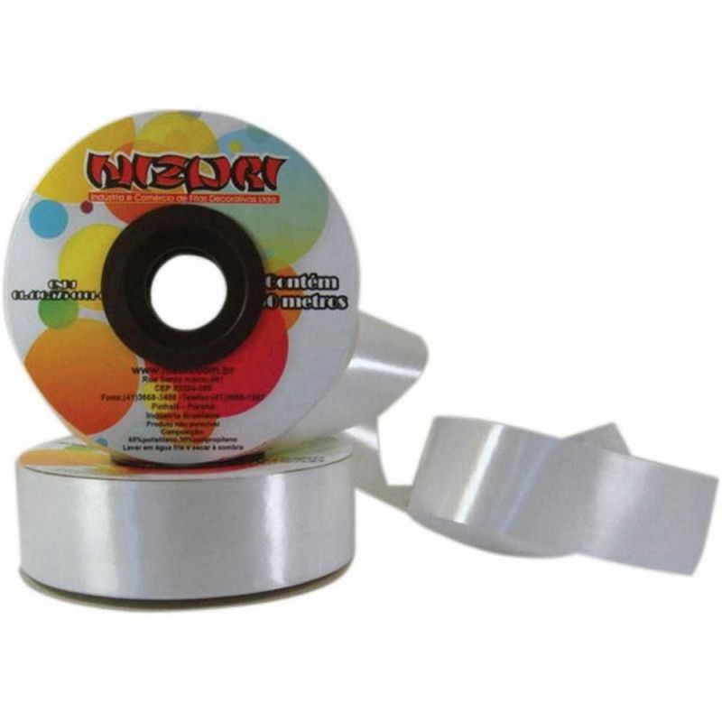 FITA PLASTICA 32MMX50M BRANCO NIZURI - 1 UNIDADE