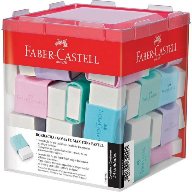 BORRACHA MAX PASTEL PLASTICA 7024 - REF. 7024MAR - CAIXA COM 24 UNIDADES