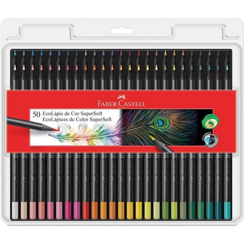LAPIS 50 CORES SUPERSOFT FABER-CASTELL - REF. 120750SOFT - PACOTE COM 3 UNIDADES