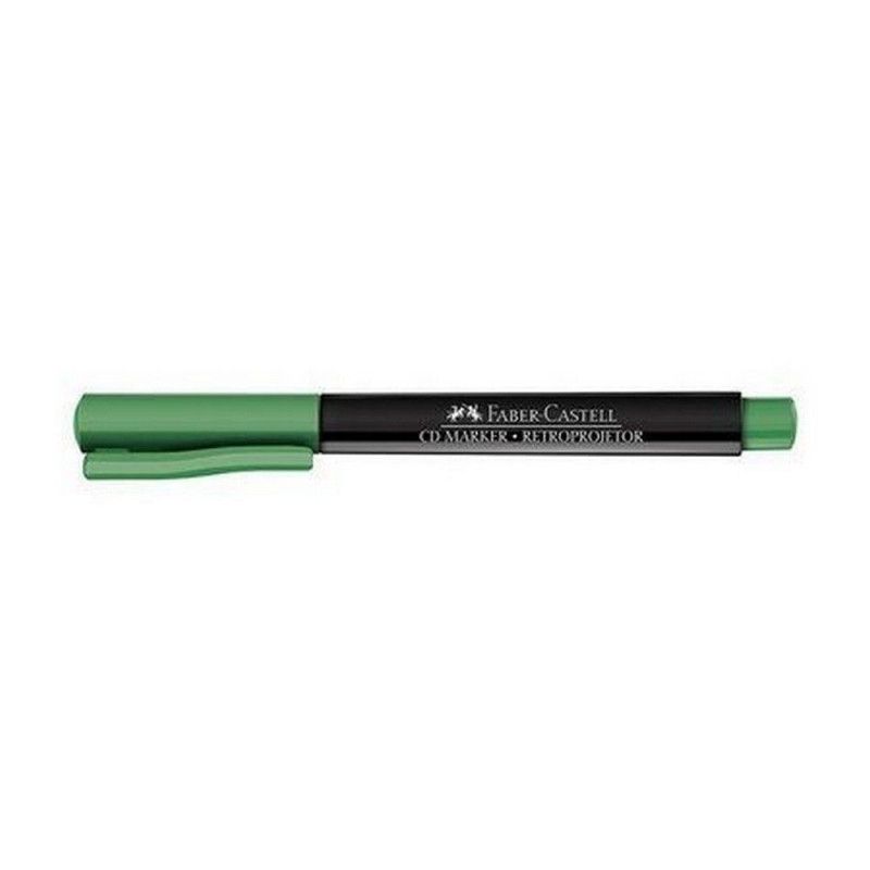PINCEL PERMANENTE CD DVD 1.0 VERDE FABER-CASTELL - REF. CDRETRO/VD - CAIXA COM 12 UNIDADES