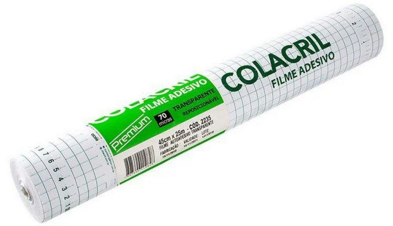 ADESIVO 45X25M 70 MICRAS TRANSPARENTE COLACRIL - REF. 2235 - 1 UNIDADE