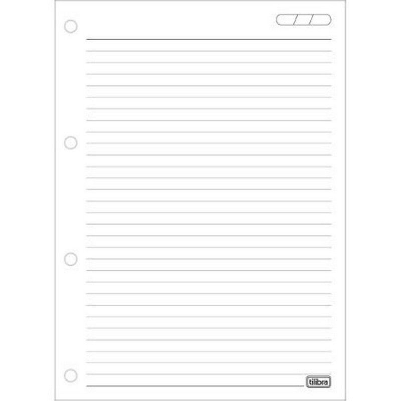 BLOCO PARA FICHARIO 80 FOLHAS ACADEMIE TILIBRA - REF. 23209 - PACOTE COM 5 UNIDADES
