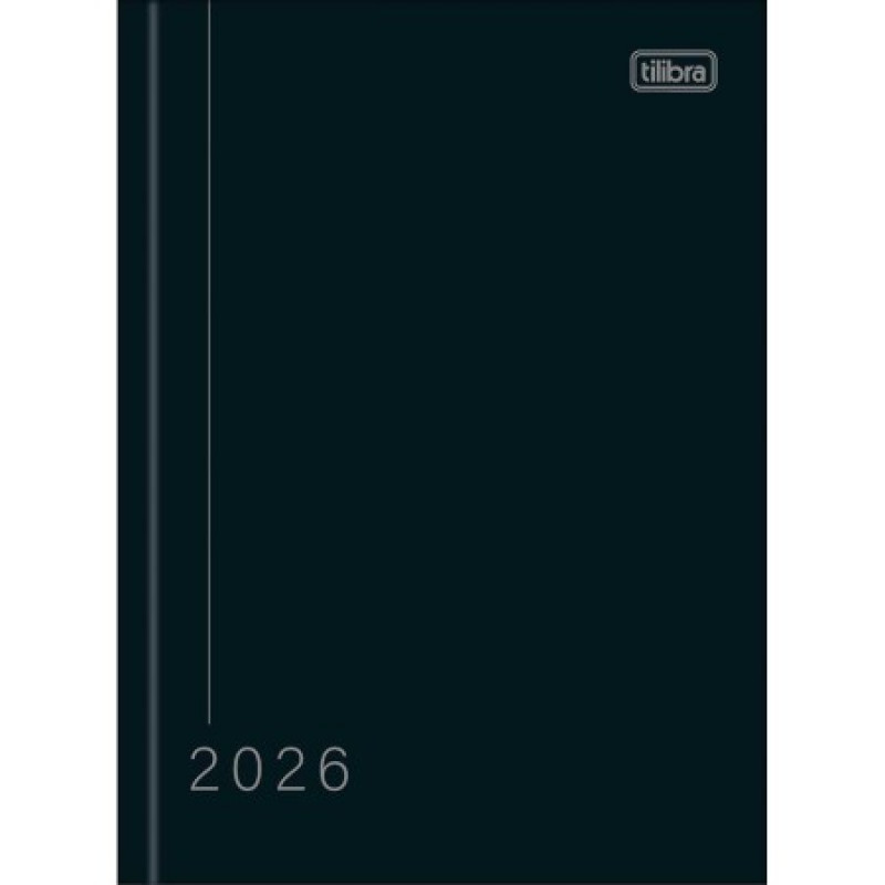 AGENDA COSTURADA PEPPER M4 PRETO TILIBRA 2026 - REF. 179701 - PACOTE COM 6 UNIDADES