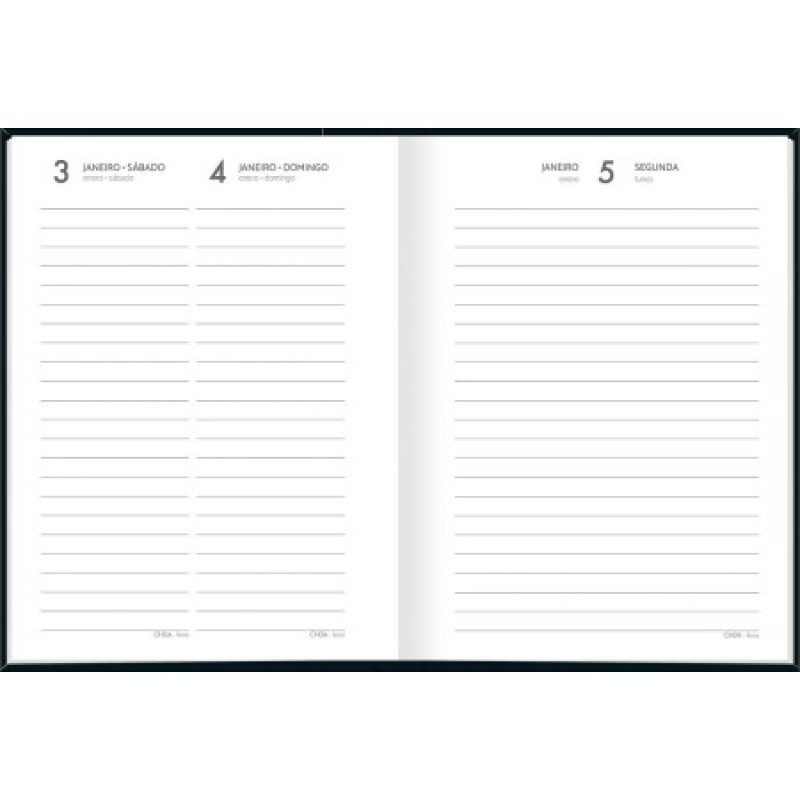 AGENDA COSTURADA PEPPER M4 PRETO TILIBRA 2026 - REF. 179701 - PACOTE COM 6 UNIDADES
