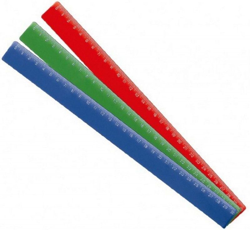 REGUA 30CM PLASTICA COLORIDA WALEU - REF. 10270013 - CAIXA COM 25 UNIDADES