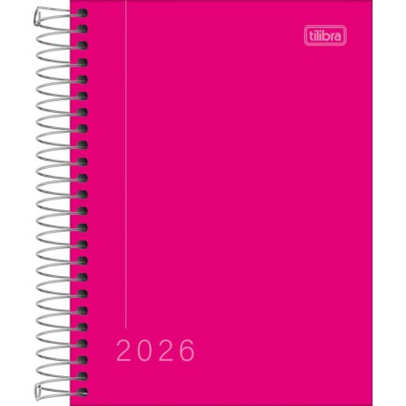 AGENDA ESPIRAL M4 PEPPER ROSA TILIBRA 2026 - REF. 291099 - PACOTE COM 4 UNIDADES