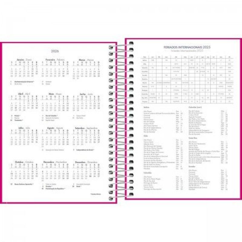AGENDA ESPIRAL M4 PEPPER ROSA TILIBRA 2026 - REF. 291099 - PACOTE COM 4 UNIDADES