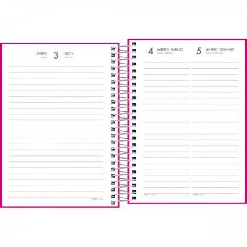 AGENDA ESPIRAL M4 PEPPER ROSA TILIBRA 2026 - REF. 291099 - PACOTE COM 4 UNIDADES