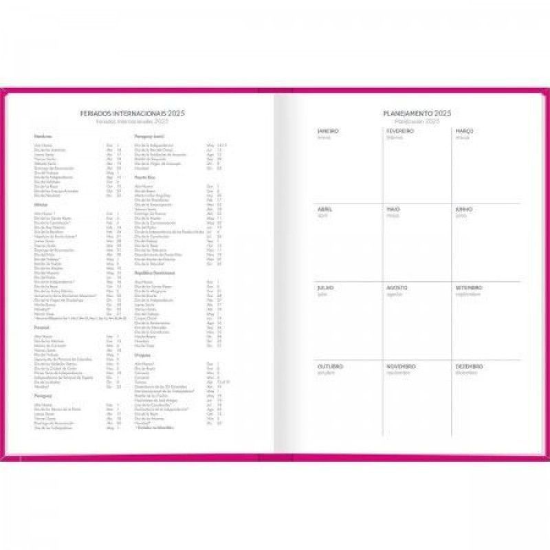 AGENDA COSTURADA M4 PEPPER ROSA TILIBRA 2025 - REF. 29108 - PACOTE COM 6 UNIDADES