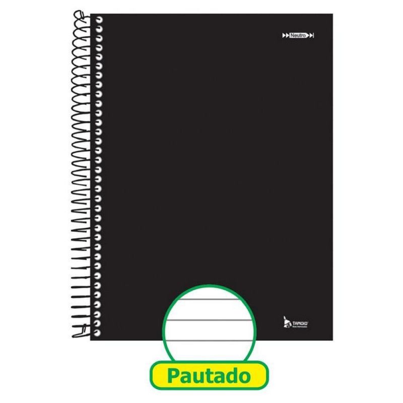 CADERNO ESPIRAL CAPA DURA 1/4 200 FOLHAS TAMOIO - REF. 2584 - PACOTE COM 5 UNIDADES