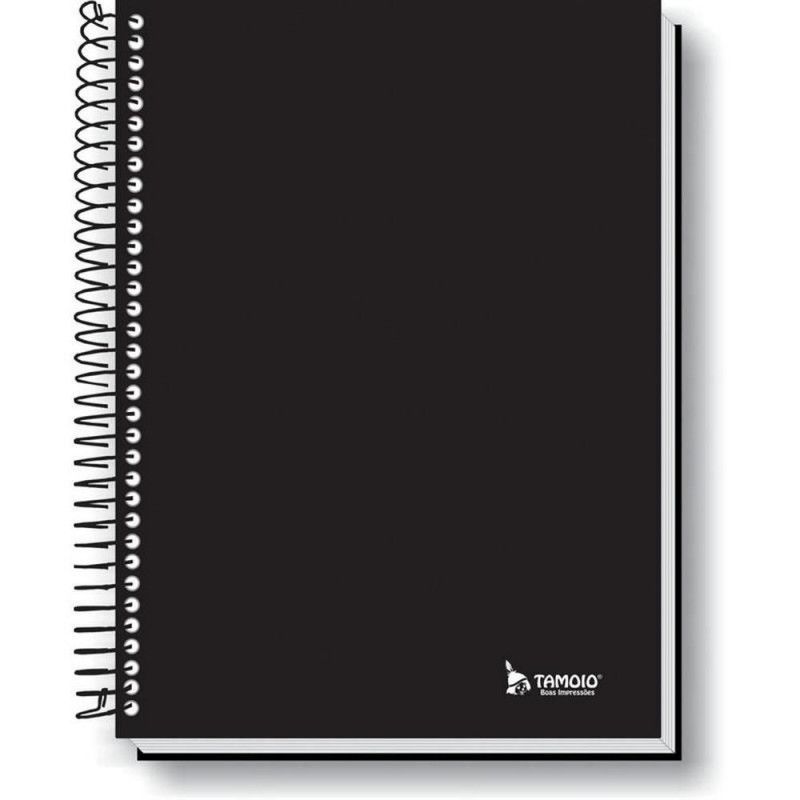 CADERNO ESPIRAL CAPA DURA 1/4 48 FOLHAS TAMOIO - REF. 2411 - PACOTE COM 5 UNIDADES