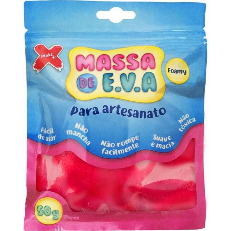 MASSA EVA PARA ARTESANATO 50G VERMELHO FOAMY - REF. 13014 - 1 UNIDADE