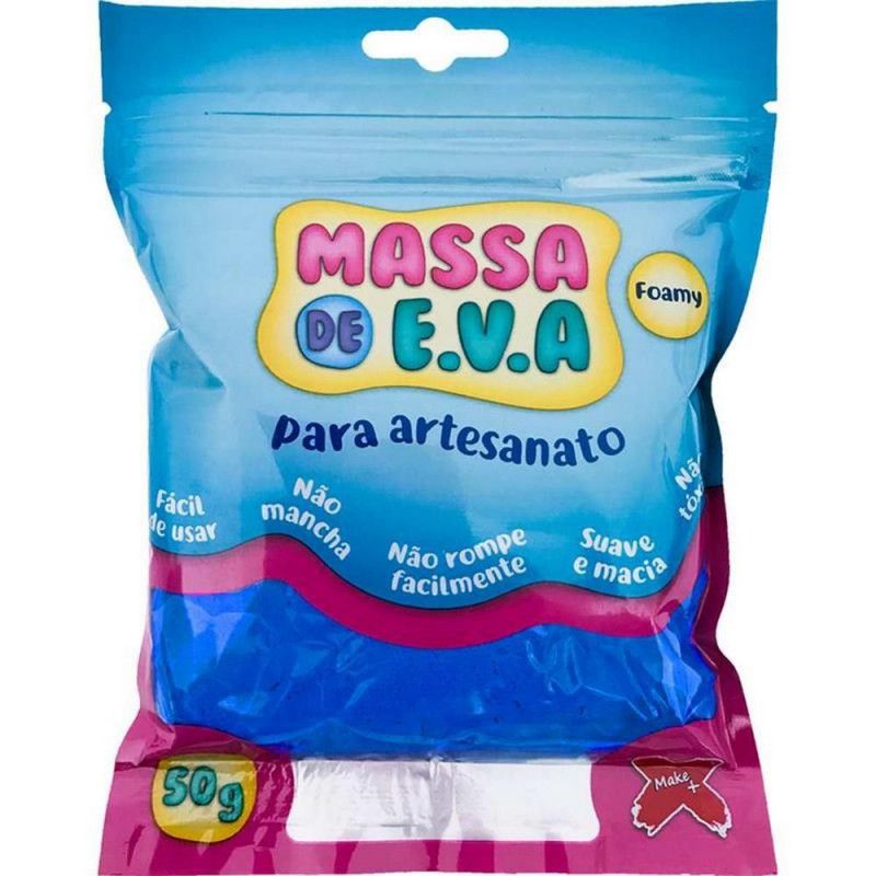MASSA EVA PARA ARTESANATO 50G AZUL ESCURO FOAMY - REF. 13002 - 1 UNIDADE