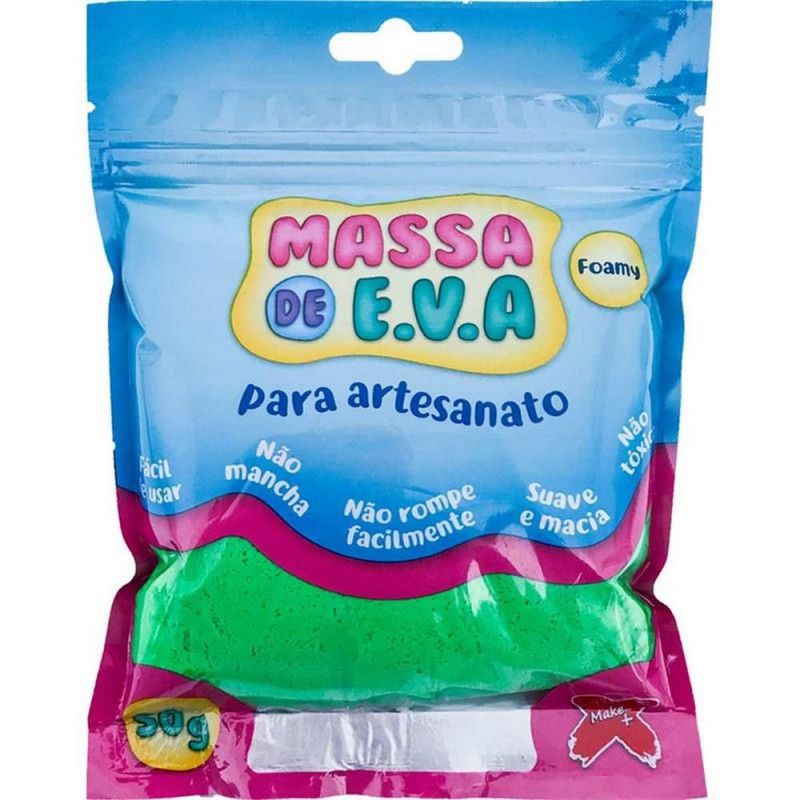 MASSA EVA PARA ARTESANATO 50G VERDE ESCURO FOAMY - REF. 13013 - 1 UNIDADE