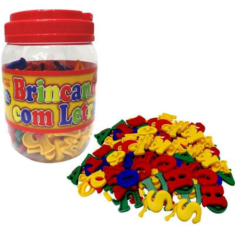 ALFABETO PLÁSTICO BRINCANDO COM LETRAS 173 PEÇAS - REF. 2802 - 1 UNIDADE COM 173 PEÇAS