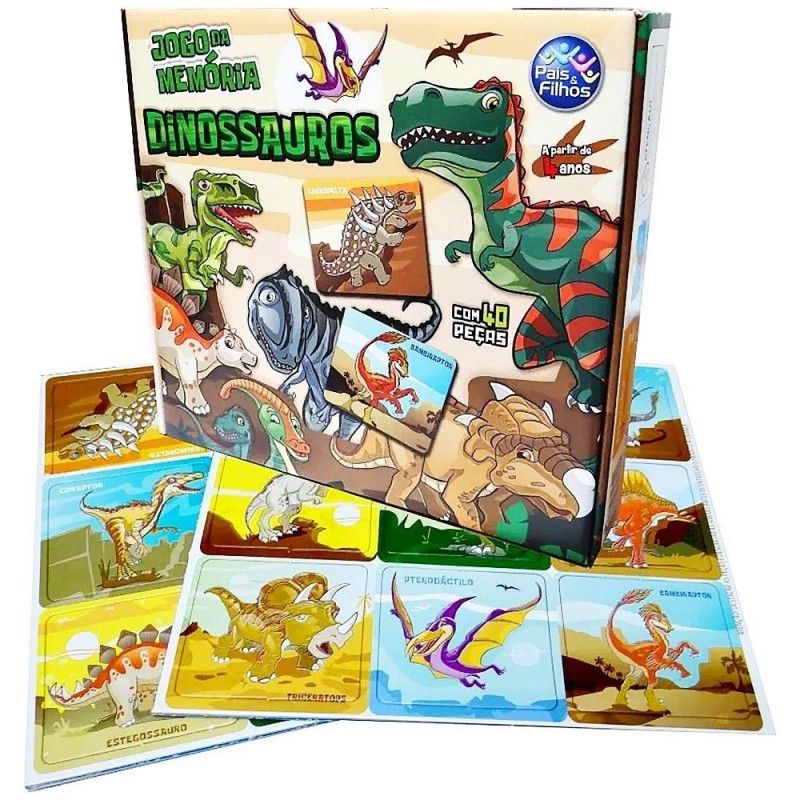 JOGO DA MEMORIA DINOSSAUROS PAIS E FILHOS - REF. 7269 - 1 UNIDADE