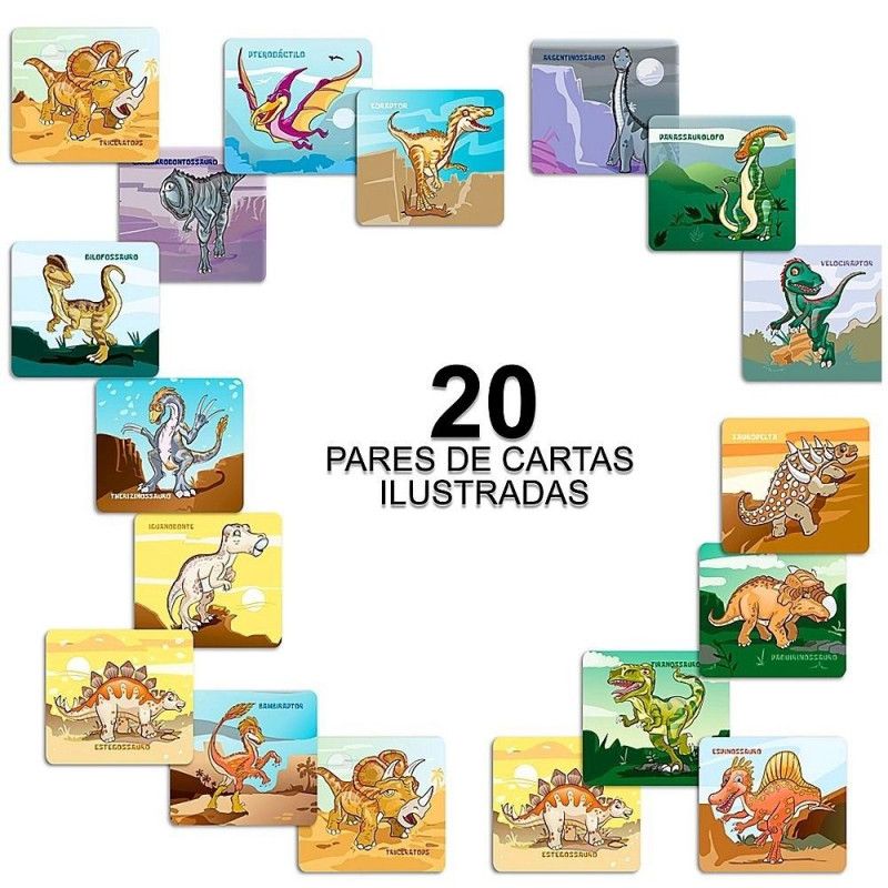JOGO DA MEMORIA DINOSSAUROS PAIS E FILHOS - REF. 7269 - 1 UNIDADE