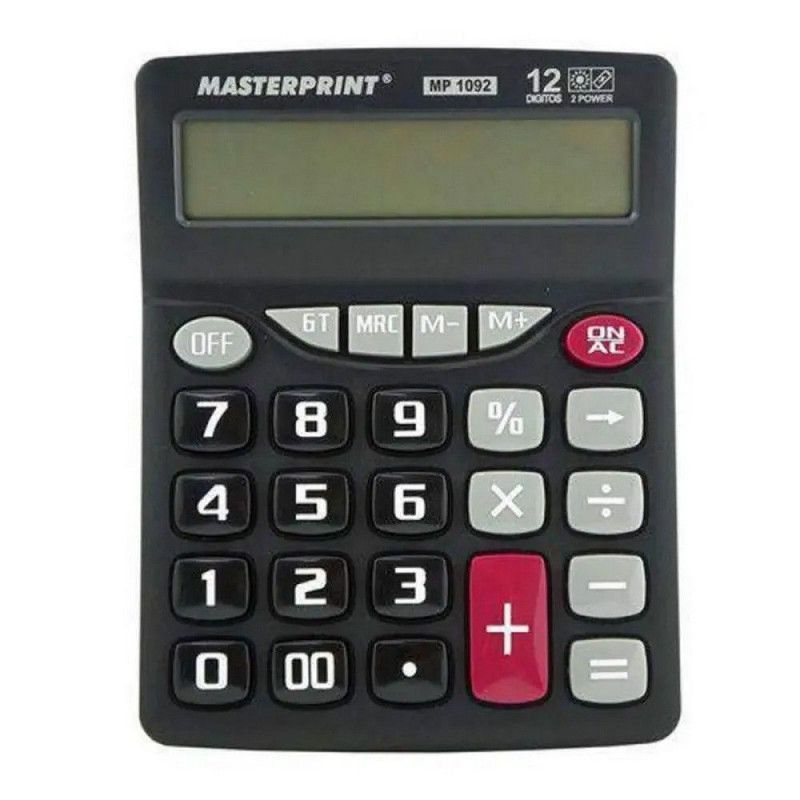 CALCULADORA 12 DIGITOS BATERIA MP 1092 MASTERPRINT - REF. MP1092 - 1 UNIDADE