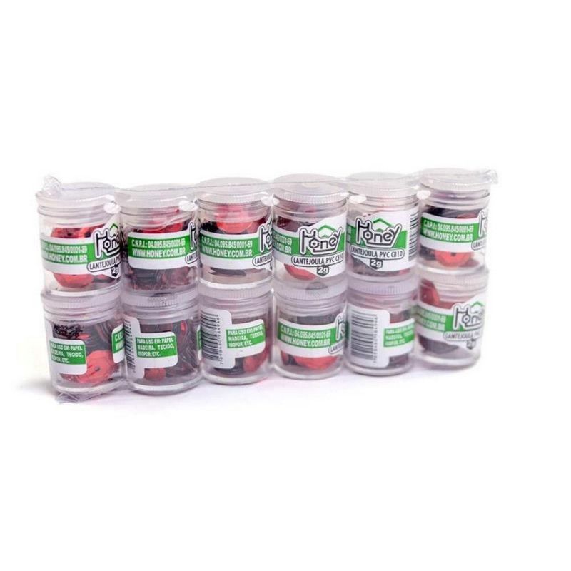 LANTEJOULA 2G GRANDE 10MM VERMELHO HONEY - REF. CB10 - CAIXA COM 12 UNIDADES