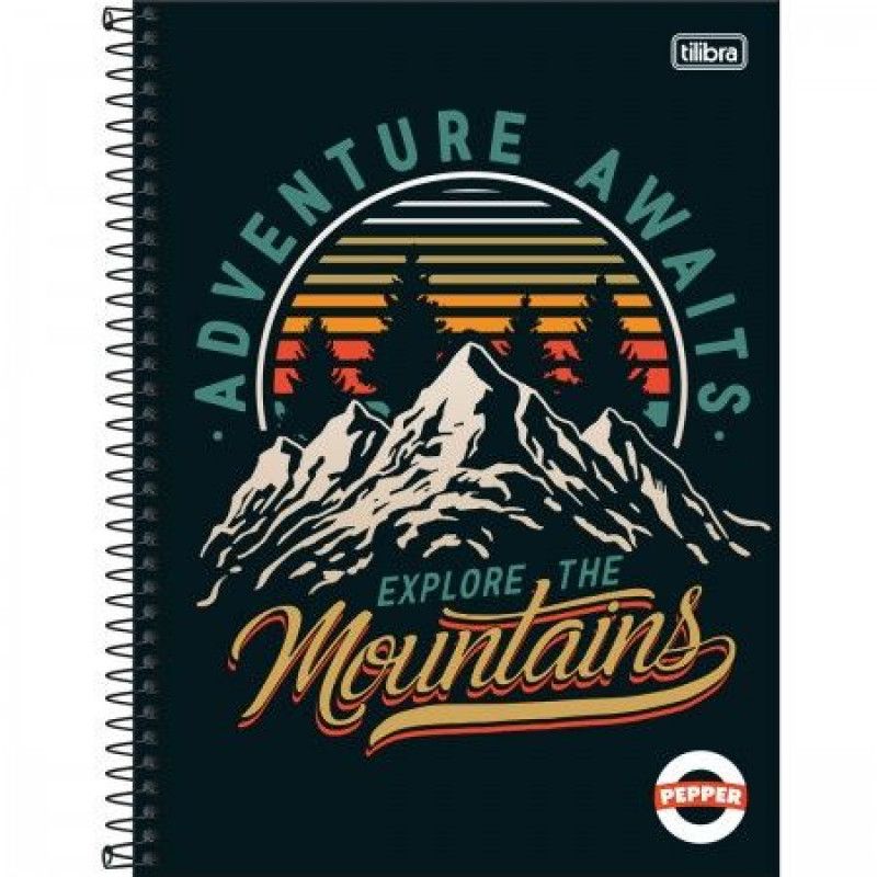 CADERNO 10 MATERIAS CAPA DURA 160 FOLHAS PEPPER - REF. 15988 - PACOTE COM 4 UNIDADES