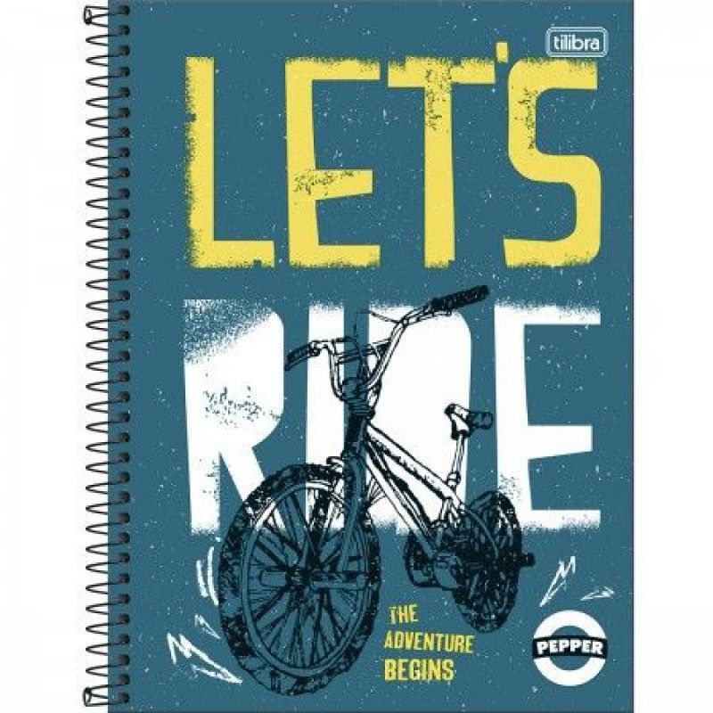 CADERNO 10 MATERIAS CAPA DURA 160 FOLHAS PEPPER - REF. 15988 - PACOTE COM 4 UNIDADES