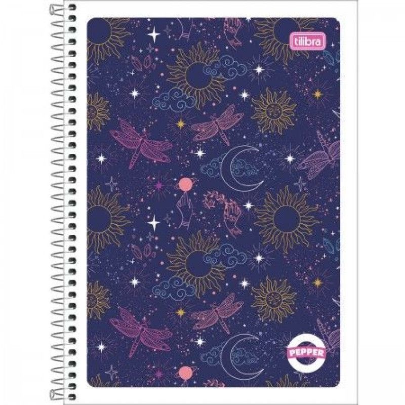 CADERNO 1 MATERIA CAPA FLEXIVEL 80 FOLHAS PEPPER FEMININO 23672 - REF. 23672 - PACOTE COM 4 UNIDADES