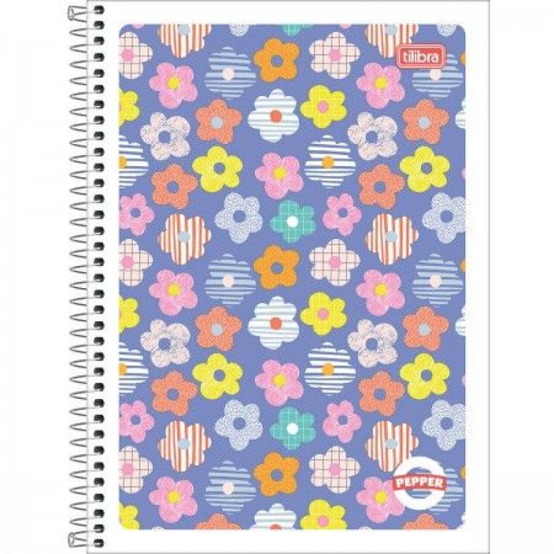 CADERNO 1 MATERIA CAPA FLEXIVEL 80 FOLHAS PEPPER FEMININO 23672 - REF. 23672 - PACOTE COM 4 UNIDADES