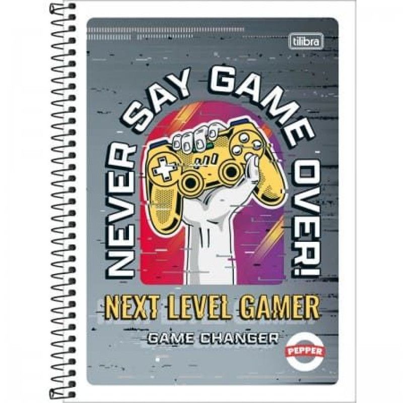 CADERNO 1 MATERIA CAPA FLEXIVEL 80 FOLHAS PEPPER - REF. 23602 - PACOTE COM 4 UNIDADES