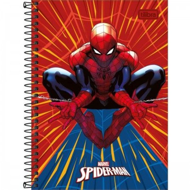 CADERNO ESPIRAL CAPA DURA 1/4 80 FOLHAS SPIDERMAN TILIBRA - REF. 29236 - CAIXA COM 4 UNIDADES
