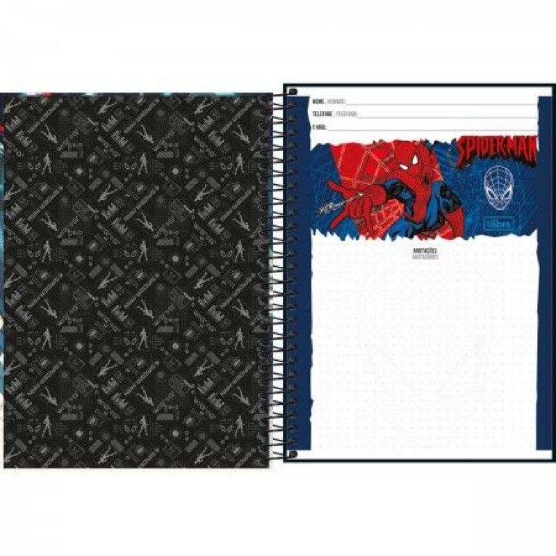 CADERNO ESPIRAL CAPA DURA 1/4 80 FOLHAS SPIDERMAN TILIBRA - REF. 29236 - CAIXA COM 4 UNIDADES