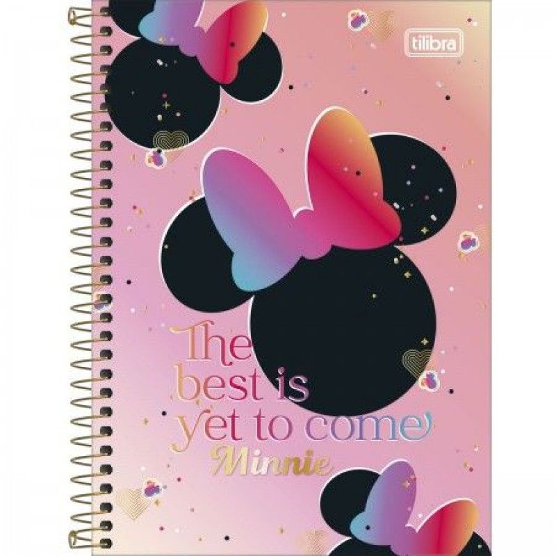 CADERNETA 80 FOLHAS ESPIRAL CAPA DURA MINNIE TILIBRA - REF. 29217 - PACOTE COM 4 UNIDADES