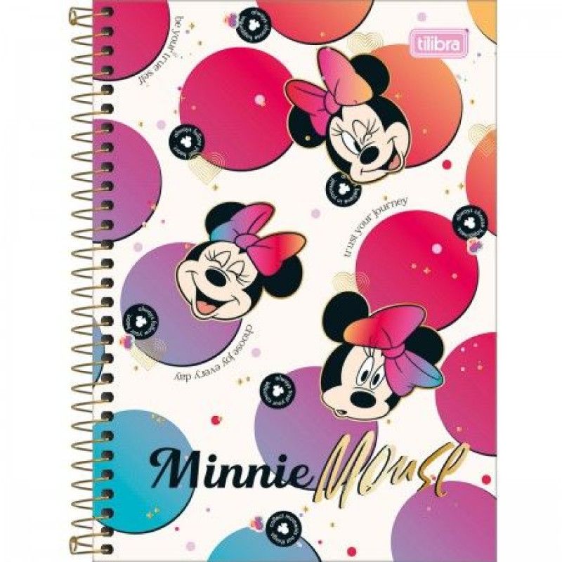 CADERNETA 80 FOLHAS ESPIRAL CAPA DURA MINNIE TILIBRA - REF. 29217 - PACOTE COM 4 UNIDADES