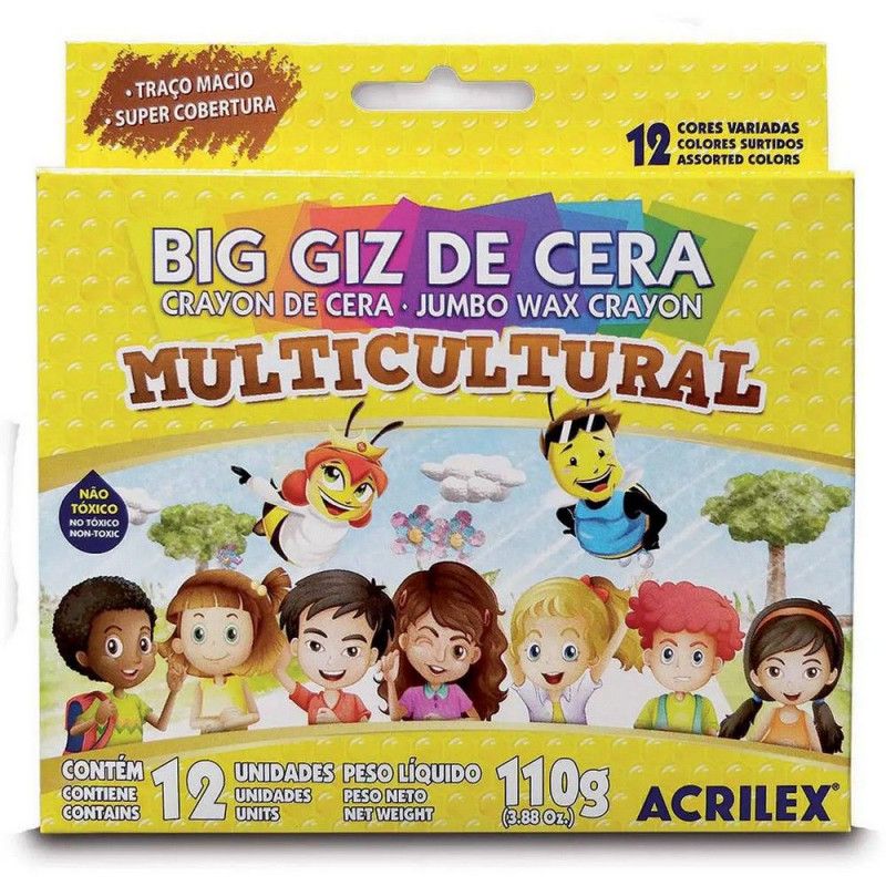 GIZAO DE CERA 12 CORES MULTICULTURAL  - REF. 9122 - CAIXA COM 6 UNIDADES