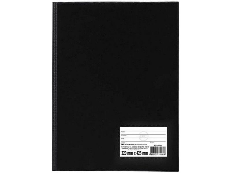 PASTA CATALOGO 30 ENVELOPES A3 PRETO 155PR DAC - REF. 155PR - 1 UNIDADE