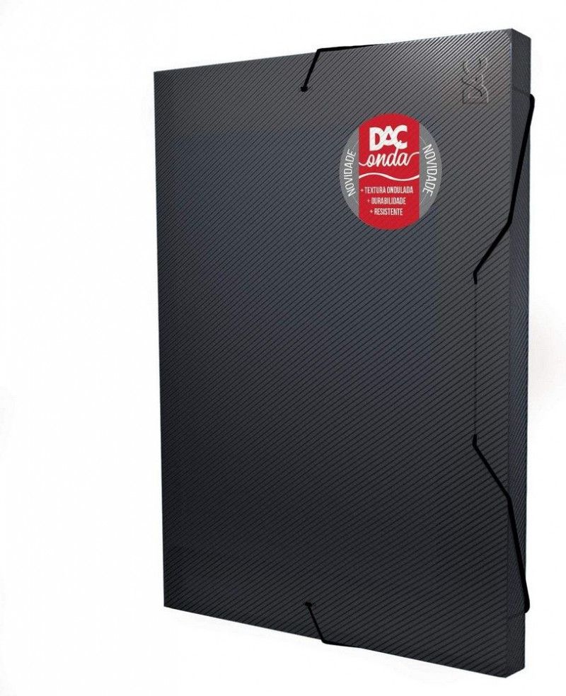 PASTA ABA ELASTICO PLASTICA ONDA 40MM PRETO - REF. 404PR - CAIXA COM 10 UNIDADES