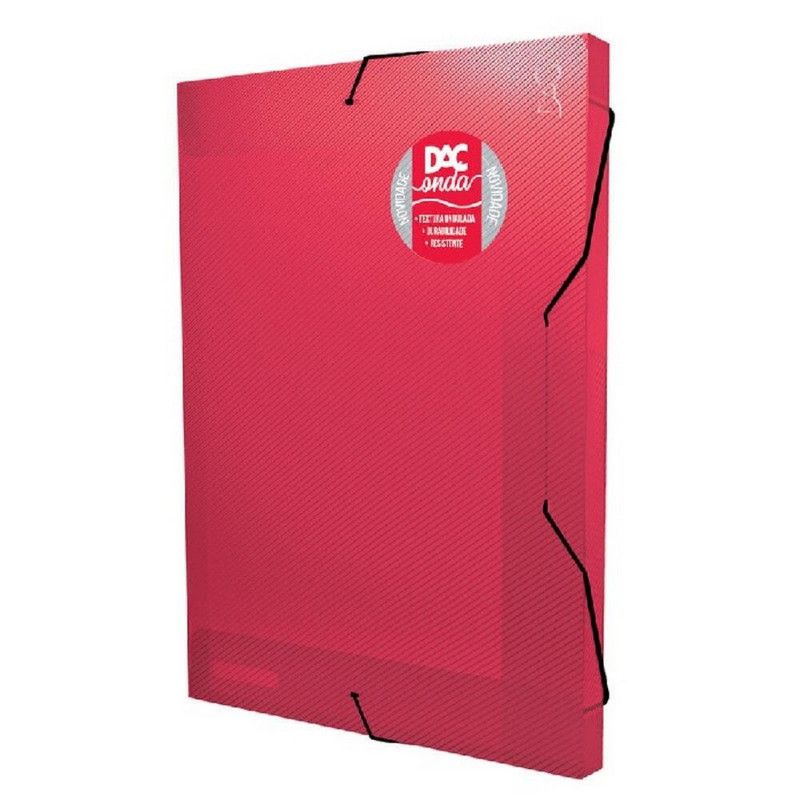 PASTA ABA ELASTICO PLASTICA ONDA 40MM VERMELHO DAC - REF. 404VM - CAIXA COM 10 UNIDADES