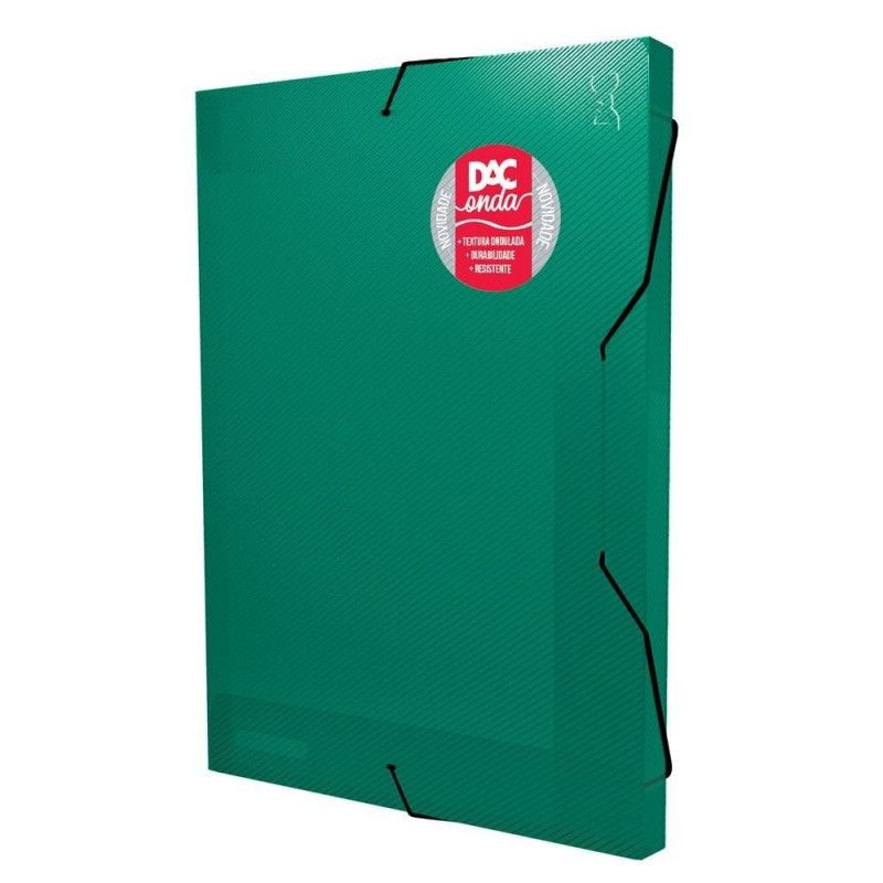 PASTA ABA ELASTICO PLASTICA ONDA 40MM VERDE DAC - REF. 404VD - CAIXA COM 10 UNIDADES