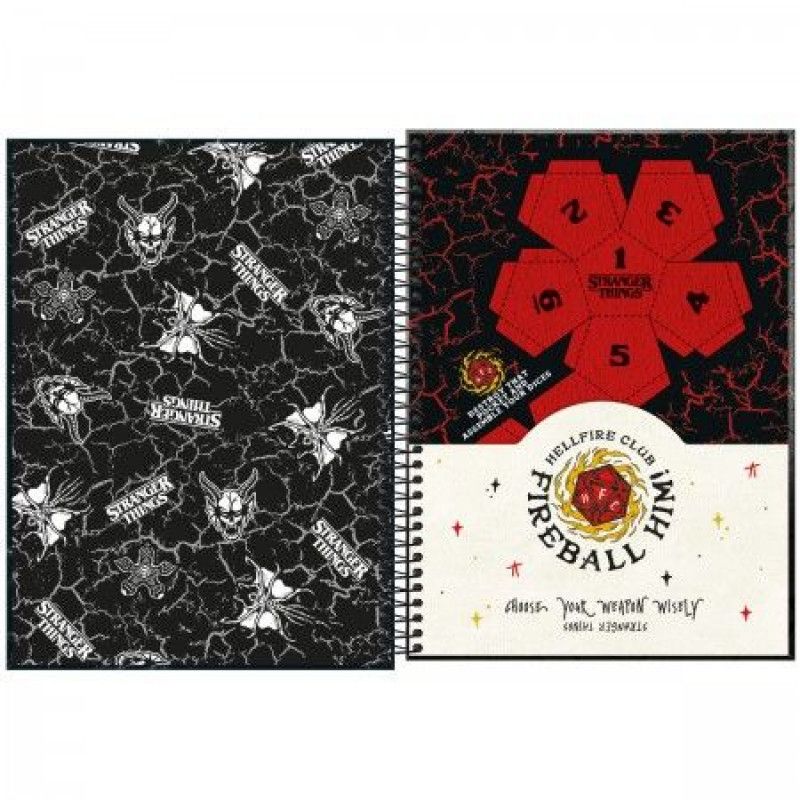CADERNO 10 MATERIAS CAPA DURA 160 FOLHAS STRANGER THINGS - REF. 29412 - PACOTE COM 4 UNIDADES