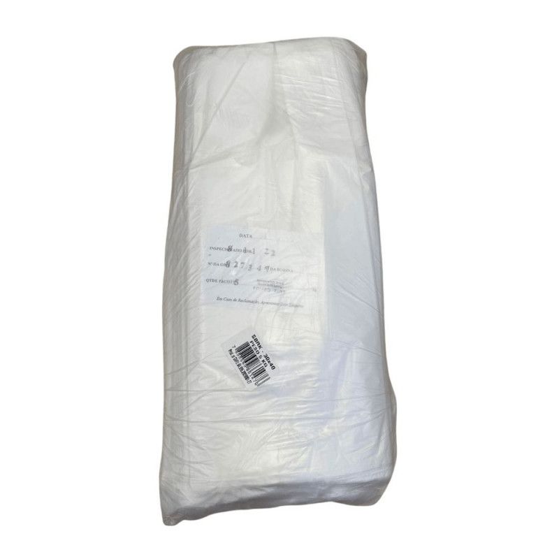 SACOLA PLASTICA RECICLADA 30X40 BRANCO COM 3KG - 1 PACOTE