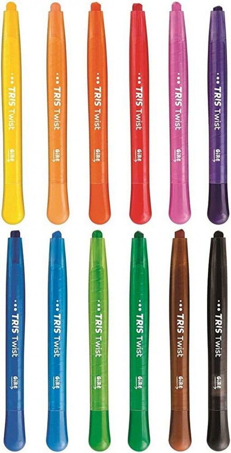 GIZ DE CERA 12 CORES RETRATIL TRIS - REF. 687001 - 1 UNIDADE