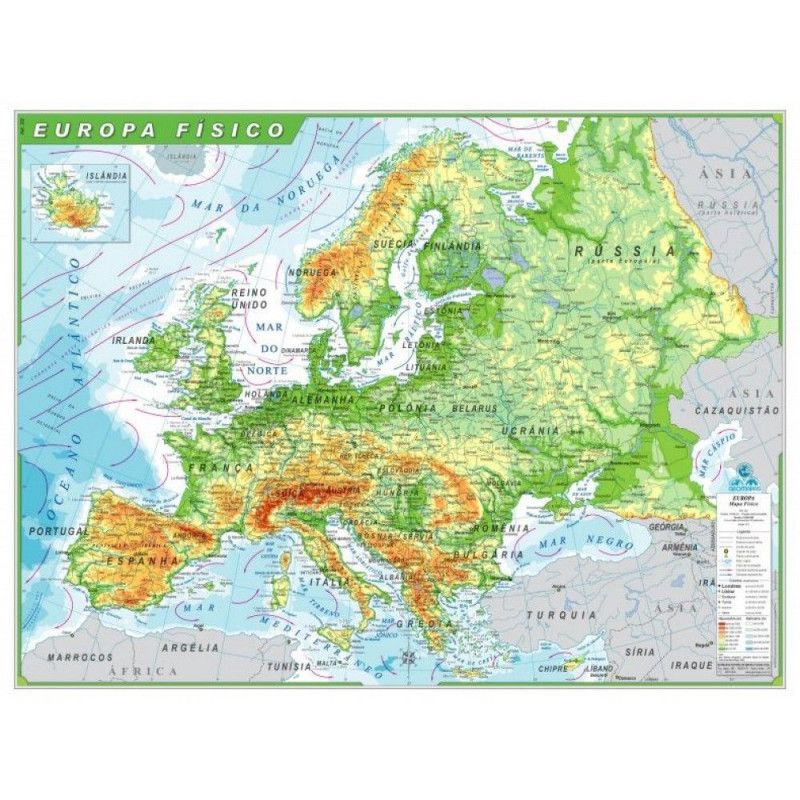 MAPA COM MOLDURA EUROPA FISICO - REF. 4079 - 1 UNIDADE
